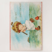 Dwaze Kitschige Golf Valentijnsdag, circa 1915 Legpuzzel (Verticaal)