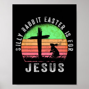 Dwaze Konijn Pasen Is Voor Jezus Christelijke Reli Poster