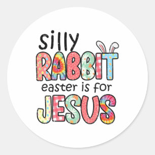 Dwaze Konijn Pasen Voor Jezus Religieuze Meisjes K Ronde Sticker