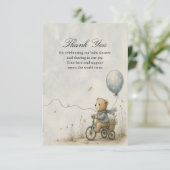 Dwaze Teddydraai Bicycletocht Bedankkaart (Staand voorkant)