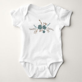 Dwaze Turquoise Roze Grijze Bloemen Romper