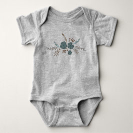 Dwaze Turquoise Roze Grijze Bloemen Romper