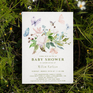 Dwaze Vlindertuin Mooie Lente Baby Shower Kaart