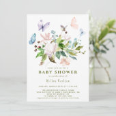 Dwaze Vlindertuin Mooie Lente Baby Shower Kaart (Staand voorkant)