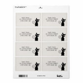 Dwaze Whimsical Zwarte Kat Glitterig Etiket (Full Sheet)