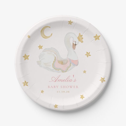 Dwaze Zwanen Baby Shower Bord (Voorkant)