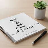 Dwazen die dromen Quote Bold Zwart Wit Keepsake Notitieboek