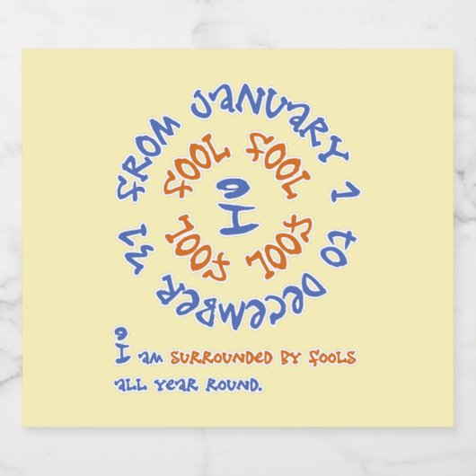 Dwazen het hele jaar door bier etiket (Enkel label)