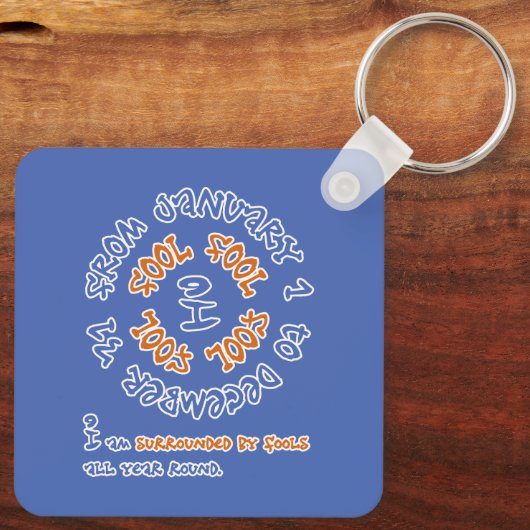 Dwazen het hele jaar door sleutelhanger (Achterkant)