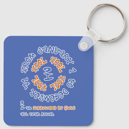 Dwazen het hele jaar door sleutelhanger (Achterkant)