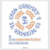 Dwazen het hele jaar door sticker (Vel)