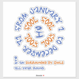 Dwazen het hele jaar door sticker