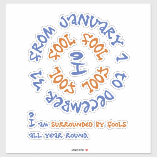 Dwazen het hele jaar door sticker (Vel)