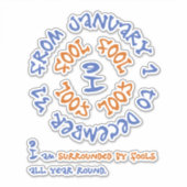 Dwazen het hele jaar door sticker (Voorkant)