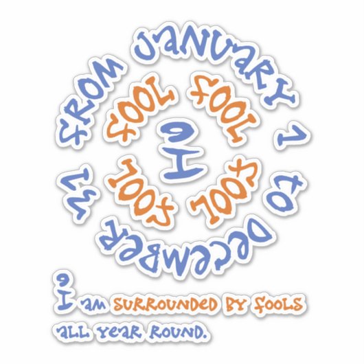 Dwazen het hele jaar door sticker (Voorkant)