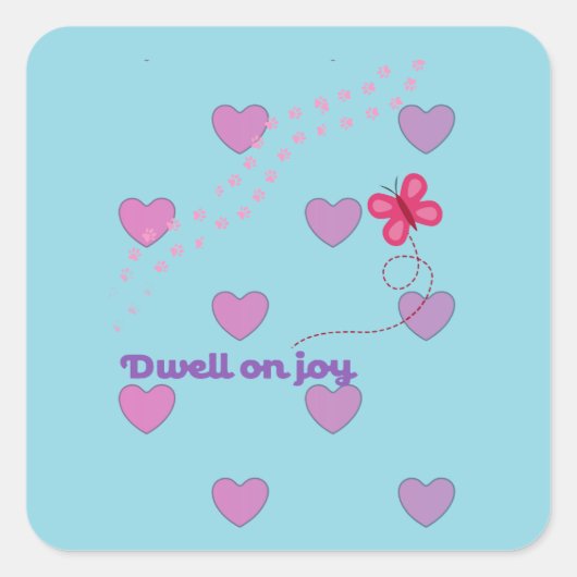 dweil in vreugde inspirerende sticker (Voorkant)