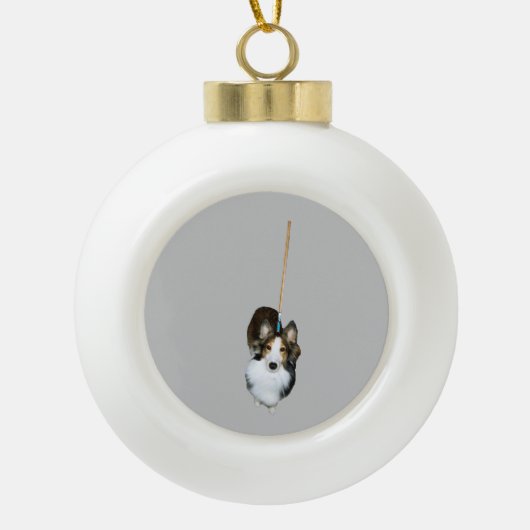dweil keramische bal ornament (Voorkant)