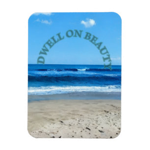 Dweil op schoonheid strand scene magneet