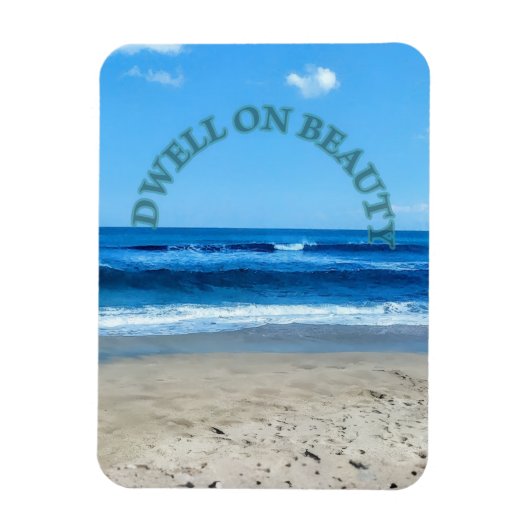 Dweil op schoonheid strand scene  magneet (Verticaal)