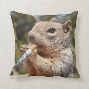 Dweiland en grappig Cigarette Smoker Squirrel Pill Kussen