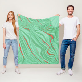 Dweilen met lichtgroene tinten, koraalrimpel fleece deken