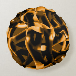 Dweilen van verbrande linten, oranje kleur rond kussen