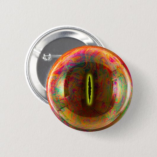 Dweilige gekleurde ogen ronde button 5,7 cm (Voorkant /achterkant)