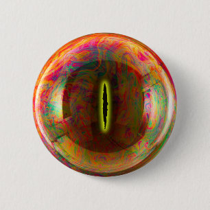 Dweilige gekleurde ogen ronde button 5,7 cm