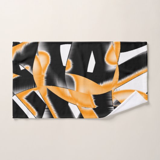 Dweimedaille van verbrande tapes, oranje witte kra bad handdoek (Handdoek)