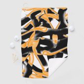 Dweimedaille van verbrande tapes, oranje witte kra golfhanddoek (Insitu)