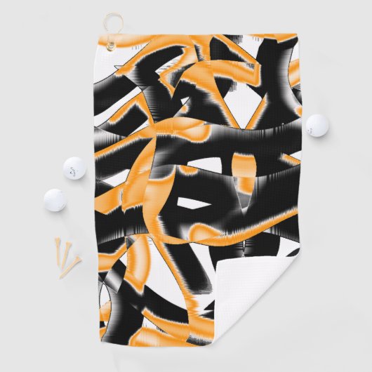 Dweimedaille van verbrande tapes, oranje witte kra golfhanddoek (Insitu)