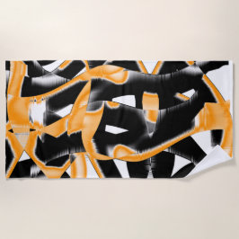 Dweimedaille van verbrande tapes, oranje witte kra strandlaken