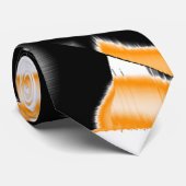 Dweimedaille van verbrande tapes, oranje witte kra stropdas (Opgerold)