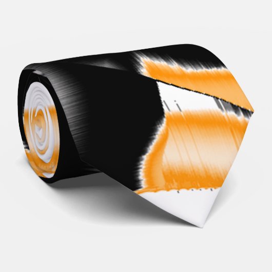 Dweimedaille van verbrande tapes, oranje witte kra stropdas (Opgerold)