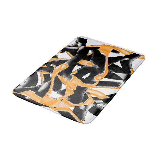 Dweke helling van verbrande tapes, oranje wit kras badmat (Gekanteld)