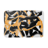 Dweke helling van verbrande tapes, oranje wit kras badmat (Voorkant)