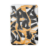 Dweke helling van verbrande tapes, oranje wit kras badmat (Voorkant Verticaal)