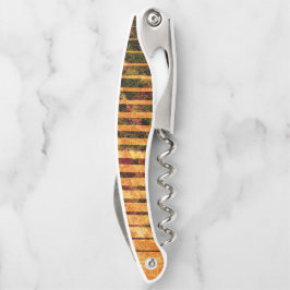 Dweke oranje strepen en kleine vierkantjes in de v kurkentrekker