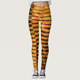 Dweke oranje strepen en krassen, detailzijde leggings