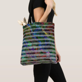 Dweke strepen en krassen abstracte kleine vierkant tote bag