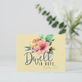 Dwell in Hope Verse Floral Briefkaart (Staand voorkant)