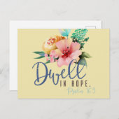 Dwell in Hope Verse Floral Briefkaart (Voorkant / Achterkant)