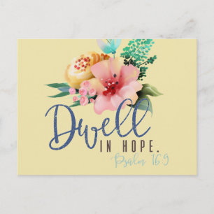 Dwell in Hope Verse Floral Briefkaart