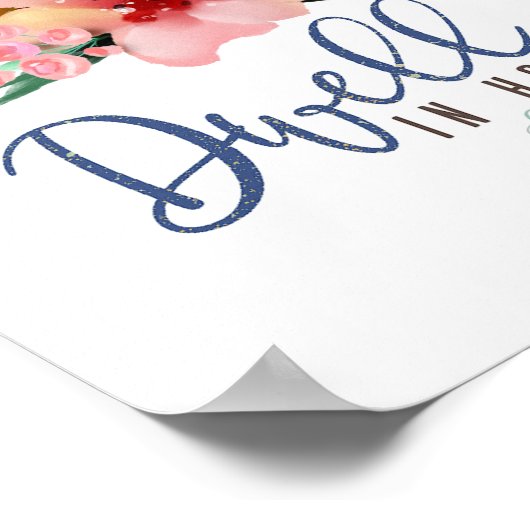 Dwell in Hope Verse Floral Poster (Hoek)