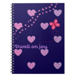 dwell on joy hearts and paw prints spiral notebook notitieboek