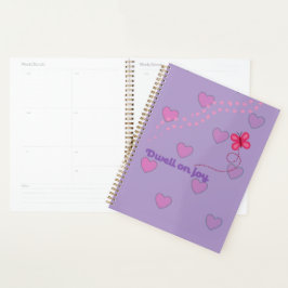 Dwell on joy hearts, pawprints , butterfly  planner
