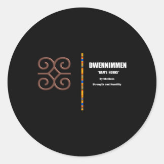 Dwennim Adinkra Afrikaanse Ghana Symbolen Illustra Ronde Sticker