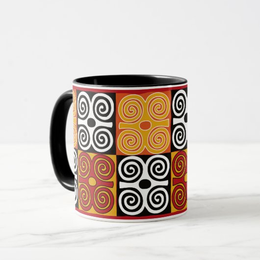 Dwennimmen African Adinkra Print Mok (Voorkant links)