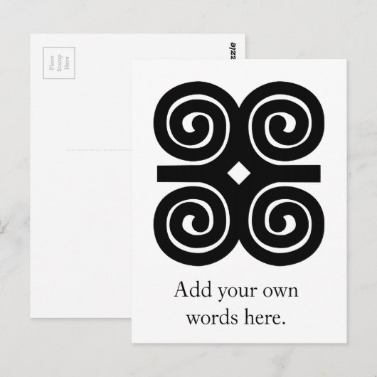 Dwennimmen - Sterkte en Humiliteit Adinkra-symbool Briefkaart (Voorkant / Achterkant)