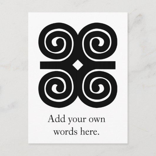 Dwennimmen - Sterkte en Humiliteit Adinkra-symbool Briefkaart (Voorkant)